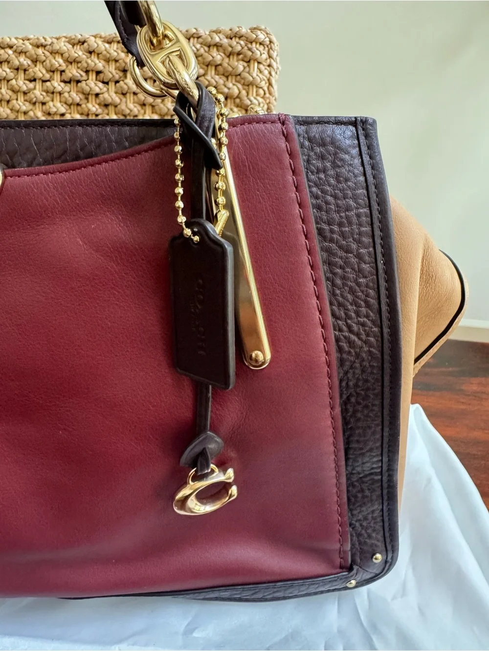 COACH 31646 Dreamer 36 in colorblock Wine Multi bag large